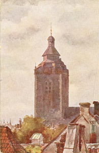 2993 Gezicht op de toren van de Buurkerk te Utrecht uit het zuiden.